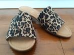 Gabor nieuwe leren panter print slippers, 6.5 6½ G = 40, Slippers, Bruin, Nieuw, Ophalen of Verzenden