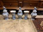 Antiek Delfts Blauw Kaststel 5-delig, Antiek en Kunst, Ophalen of Verzenden