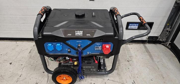 HBM 8000 Watt Aggregaat - Generator 400/230/12 Volt Benzine., Doe-het-zelf en Verbouw, Aggregaten, Zo goed als nieuw, Benzine