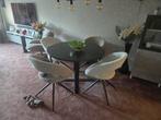 Ronde marmerlook eettafel 110cm., Ophalen, Rond, Zo goed als nieuw, Vier personen