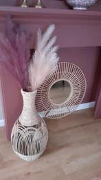 Bamboe Spiegel 70cm, Huis en Inrichting, Woonaccessoires | Vazen, Ophalen, Overige kleuren, 50 tot 75 cm, Glas