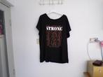 Zwart shirt print in bruin/offwhite/zilver M - 46/48  nieuw!, Zwart, Nieuw, Only Carmakoma, Shirt of Top