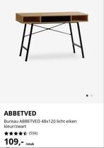 Bureau ABBETVED - zwart/eiken, Huis en Inrichting, Bureaus, Ophalen of Verzenden, Gebruikt, Bureau