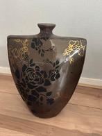 Mooie decoratieve vaas met bloemmotief, Overige kleuren, Aardewerk of Porselein, Ophalen of Verzenden, Zo goed als nieuw