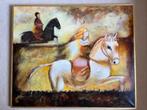 Mystiek tafereel met paarden, Antiek en Kunst, Ophalen
