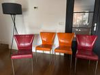 Eetkamerstoelen 4 stuks kalfsleer, Ophalen of Verzenden, Zo goed als nieuw, Rood, Vijf, Zes of meer stoelen