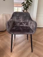 Grijs velours eetkamerstoelen - Loods 5 - 3 stuks, Huis en Inrichting, Stoelen, Ophalen, Zo goed als nieuw, Grijs