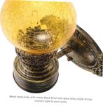 Wandlamp Industrieel olie lamp lantaarn geel glas antiek set, Huis en Inrichting, Lampen | Wandlampen, Nieuw, Ophalen of Verzenden