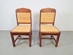 Set 2 Haagse school eiken rotan webbing stoel '30 Art deco, Riet of Rotan, Twee, Ophalen of Verzenden, N