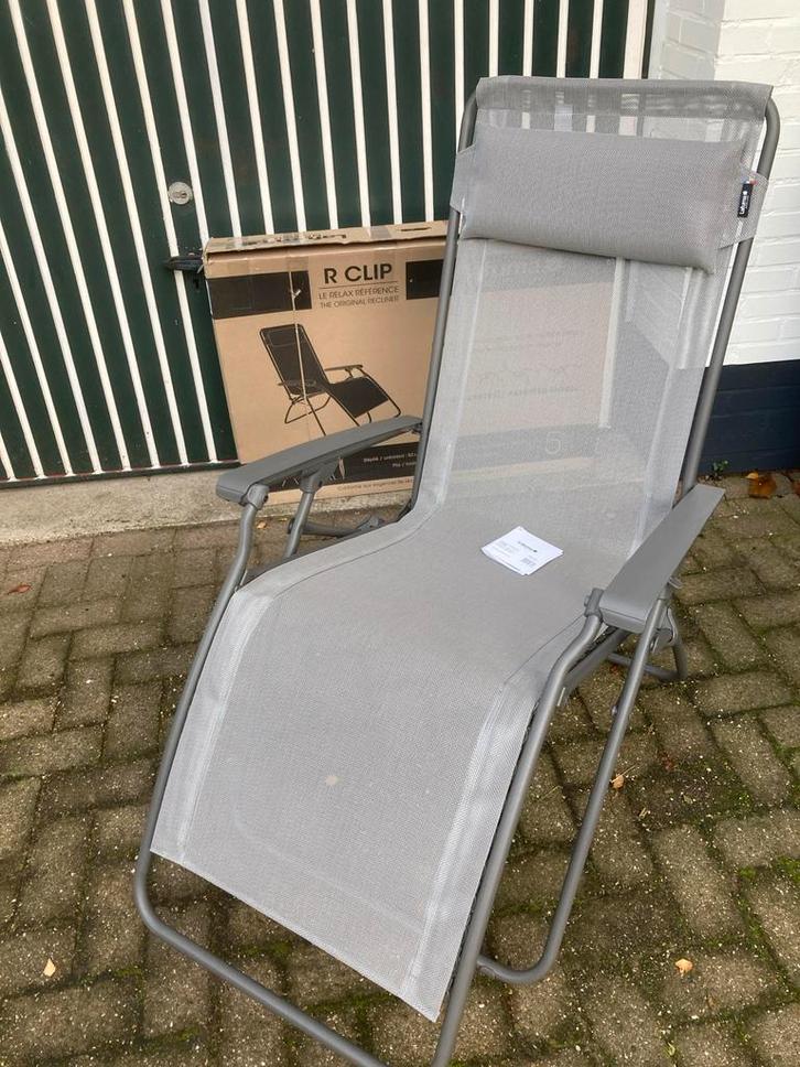 Lafuma R Clip Grijs relaxstoel - Nieuw in Doos!, Tuin en Terras, Tuinstoelen, Nieuw, Metaal, Inklapbaar, Ophalen of Verzenden