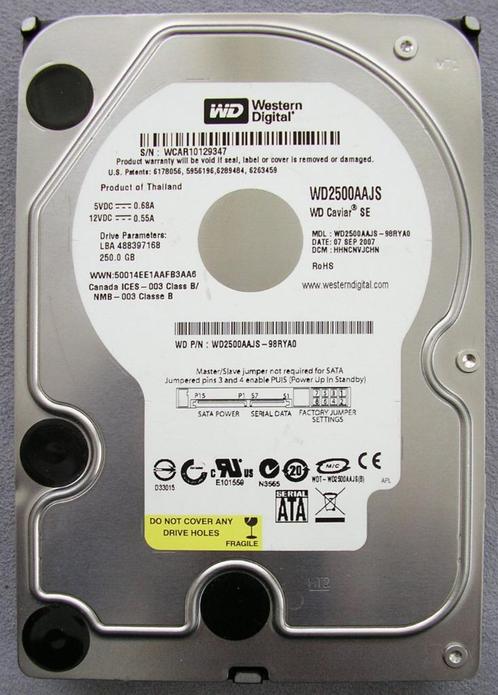 Diverse SATA harddisks 160GB/250GB, Computers en Software, Harde schijven, Gebruikt, Intern, SATA, Ophalen of Verzenden