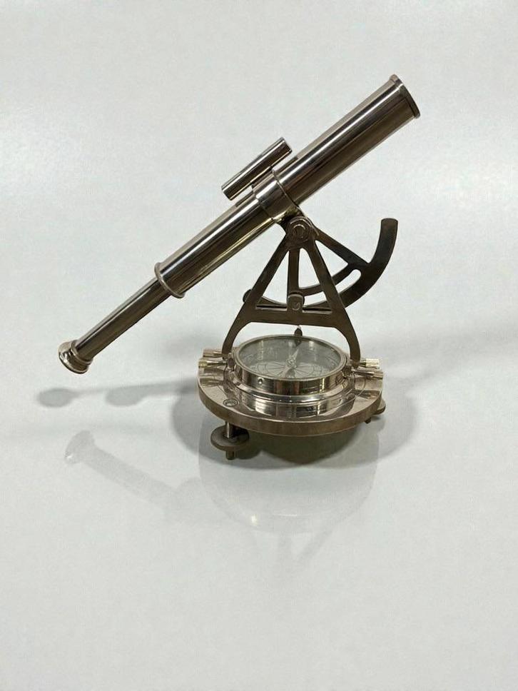 vintage messing alidate telescoop met kompas, Audio, Tv en Foto, Optische apparatuur | Telescopen, Lenzentelescoop (refractor)