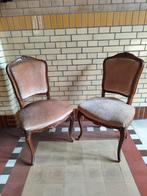 Antieke Stoelen Set - Houten Frame en Stoffen Bekleding, Ophalen