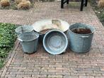 Set zinken emmers en teilen, Ophalen, Gebruikt, Minder dan 30 cm, Rond