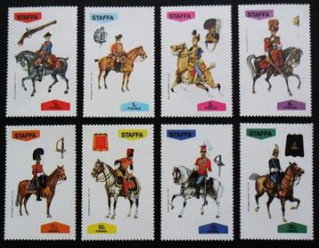 UK Staffa - paarden Militairen 19e eeuw - serie van 8 zegels beschikbaar voor biedingen