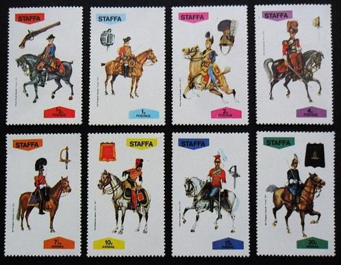 UK Staffa - paarden Militairen 19e eeuw - serie van 8 zegels, Postzegels en Munten, Postzegels | Thematische zegels, Postfris