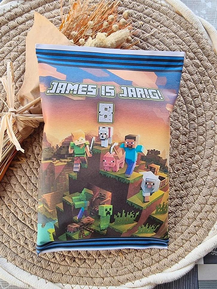 Traktatie Minecraft, Hobby en Vrije tijd, Feestartikelen, Nieuw, Feestartikel, Verjaardag, Ophalen of Verzenden