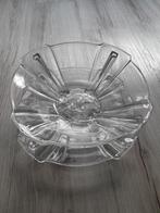 Glazen Fruitesse/fruitschaal met onderbord, Schaal, Rond, Ophalen of Verzenden, Glas