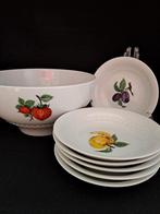 Wit porseleinen schalenset met fruitdecor Hutschenreuther, Huis en Inrichting, Keuken | Servies, Ophalen of Verzenden, Overige stijlen