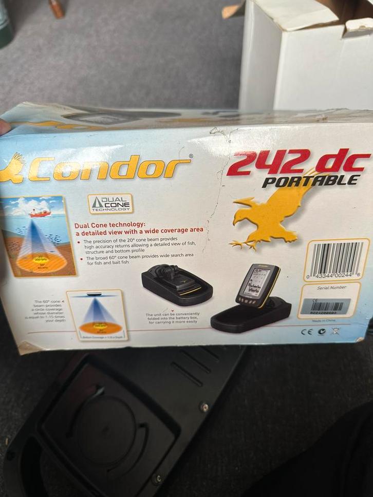 condor 242 dc portable 83/200 khz fishfinder, Watersport en Boten, Hengelsport | Karpervissen, Gebruikt, Complete set, Ophalen of Verzenden