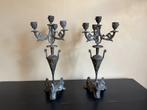 Set Kandelaars met vogels Frans antiek, Ophalen of Verzenden