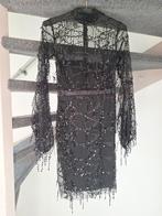 Zwarte jurk met pailletten - Maat 36, Kleding | Dames, Jurken, Zwart, Ophalen of Verzenden, Maat 36 (S), Boven de knie