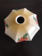 Vintage lamp Opaline lampenkap met bloemenopdruk jaren 40, Ophalen of Verzenden