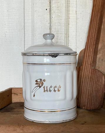 Emaille oude Sucre bus wit beschikbaar voor biedingen