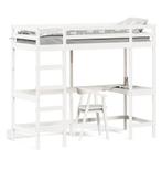 Hoogslaper met Bureau - Wit, Eenpersoons, 160 tot 180 cm, Nieuw, Ophalen of Verzenden