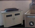 commode met glas en lood deurtjes, Gebruikt, 50 tot 70 cm, Ophalen of Verzenden, 100 cm of meer