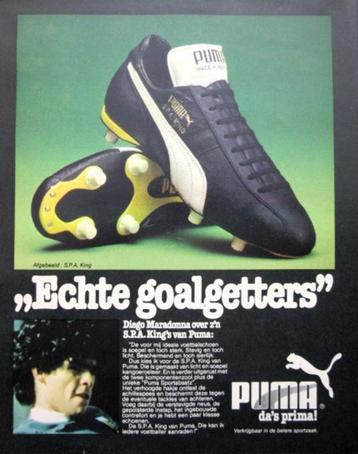 Vintage reclame Puma Diego Maradonna 1981 Voetbal Football beschikbaar voor biedingen