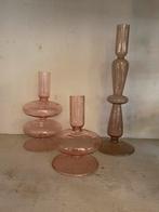 Glazen kandelaars, Huis en Inrichting, Ophalen, Zo goed als nieuw, Overige materialen, Minder dan 25 cm