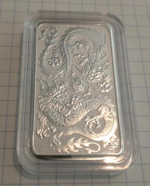 1 oz zilver Australia - Rectangle Rectangular Dragon 2020, Postzegels en Munten, Edelmetalen en Baren, Zilver, Ophalen