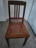 Vintage houten stoel met rieten zitting, Antiek en Kunst, Antiek | Meubels | Stoelen en Banken, Ophalen