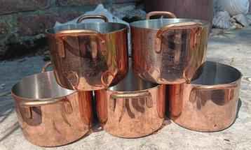 5x Koper vertinde saus bakjes new old stock (K35) beschikbaar voor biedingen