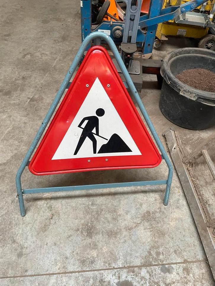 Verkeersbord Werk in Uitvoering, Doe-het-zelf en Verbouw, Overige Doe-het-zelf en Verbouw, Gebruikt, Ophalen