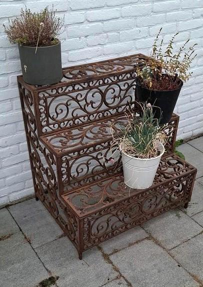 Gietijzeren Planten Etagere vintage erg zeldzaam schadevrij, Tuin en Terras, Tuinbeelden, Gebruikt, Overige typen, Metaal, Ophalen