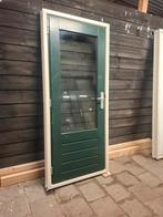 Hardhouten achterdeur. Buiten/schuurdeur met kozijn, Doe-het-zelf en Verbouw, Deuren en Horren, Ophalen, 200 tot 215 cm, Glas