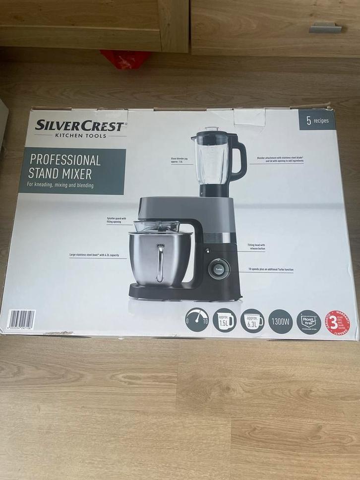 Professionele Silvercrest Stand Mixer, Witgoed en Apparatuur, Keukenmixers, Zo goed als nieuw, 4 liter of meer, 3 snelheden of meer