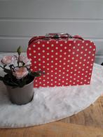 Kinderkoffertje rood met witte stippen  - polka, Ophalen of Verzenden