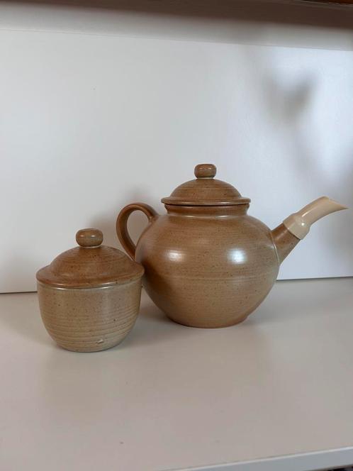 Vintage Theepot Gres Village CNP-Aardewerk Theeservies Frans, Antiek en Kunst, Antiek | Servies los, Ophalen of Verzenden