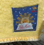 Vintage SOLE MIO wollen deken geel 1.55 x 2.10 mtr, Gebruikt, Geel, Tweepersoons, Ophalen of Verzenden