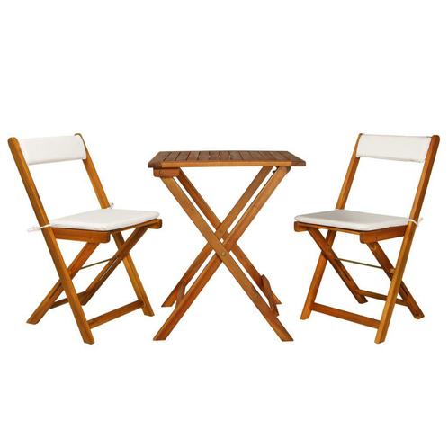 3-delige Bistroset inklapbaar met kussens, Tuin en Terras, Tuinmeubel-accessoires, Nieuw, Ophalen of Verzenden