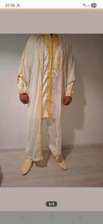 Witte heren djellaba met gouden details maat M, Ophalen of Verzenden, Zo goed als nieuw, Onbekend