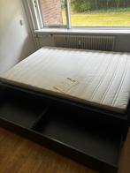 Ikea bed Malm (140x200), inclusief latten bodem en matras, Huis en Inrichting, Slaapkamer | Bedden, Ophalen, Gebruikt, Zwart, 140 cm