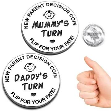 Baby cadeau in de vorm van een Decision Coin beschikbaar voor biedingen