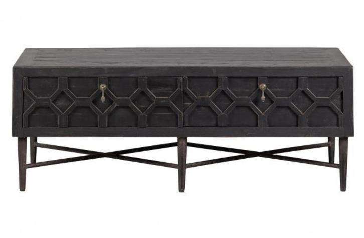 BePureHome salontafel met lades - zwart hout en stalen frame, Huis en Inrichting, Tafels | Salontafels, Zo goed als nieuw, Minder dan 50 cm