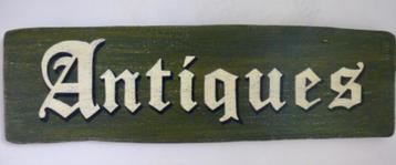 Handgeschilderd houten reclamebord/Antiques/antiek/vintage beschikbaar voor biedingen