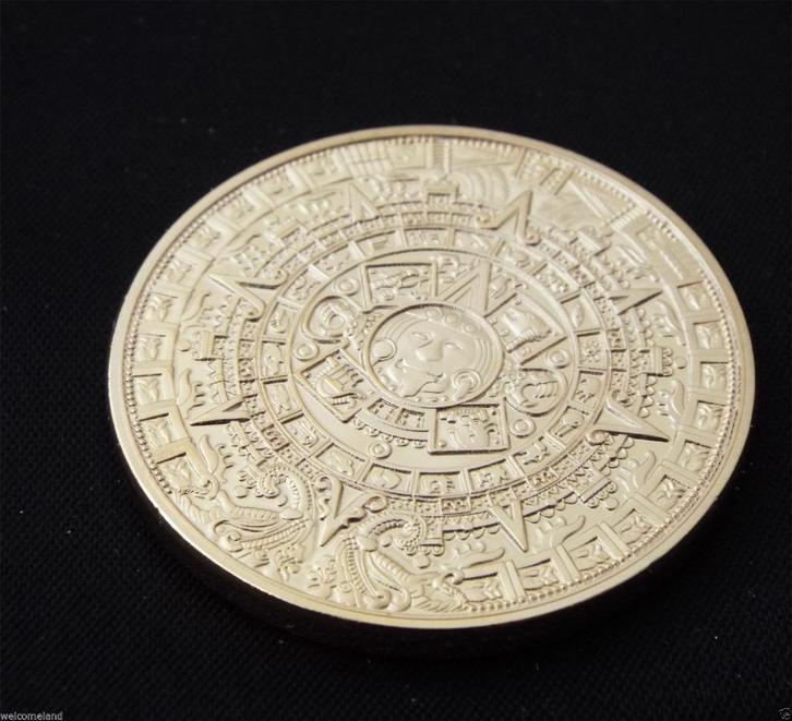 1 oz Gouden 24K verguld Maya Calendar, mayan Aztec Munt!!, Postzegels en Munten, Munten en Bankbiljetten | Verzamelingen, Munten