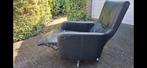 Draaibare lederen relaxfauteuil., Huis en Inrichting, Fauteuils, Ophalen, Gebruikt, Minder dan 75 cm, 50 tot 75 cm